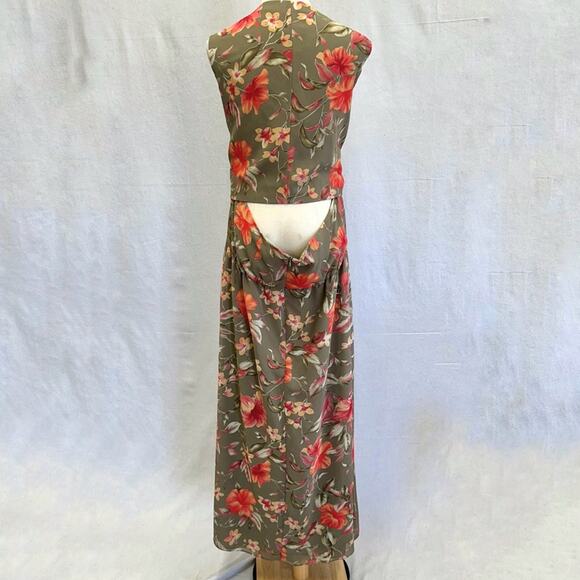 Coldwater Creek plus size open back bodice wrap floral print maxi dress size 22W - Picture 9 of 14